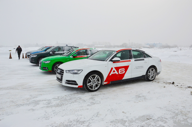 Экстремальный тест-драйв автомобилей Audi в городском аэропорту провел АЦ Новосибирск