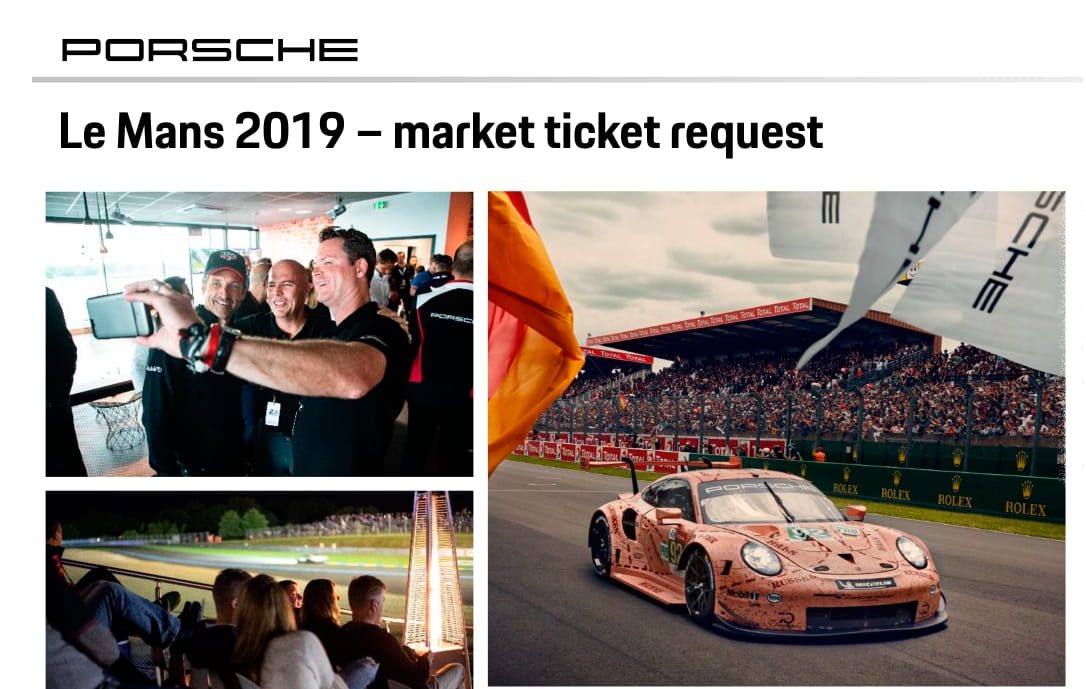 Porsche приглашает на автомобильный заезд Le Mans 2019 во Францию