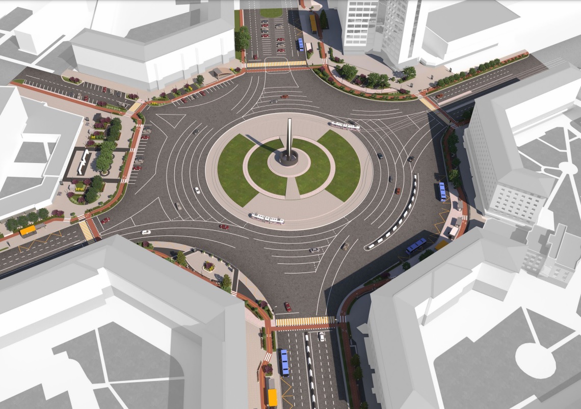 Проект площади Калинина со стелой «Город трудовой доблести» показал мэр Новосибирска